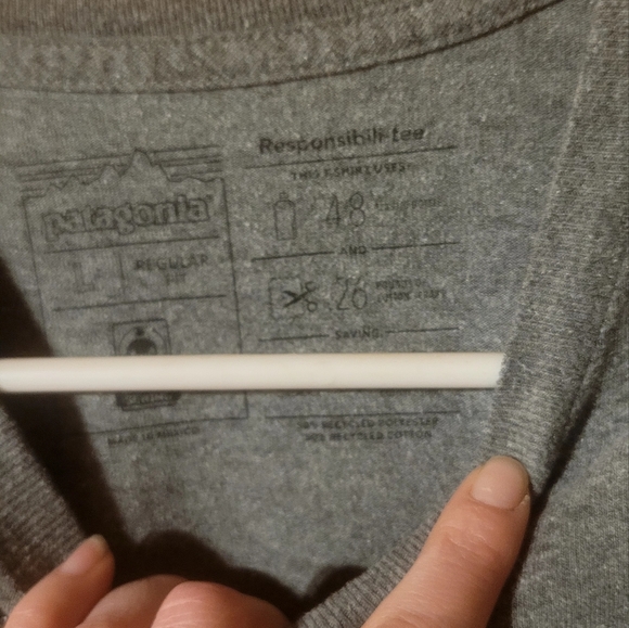 Like New Men's size LG Patagonia Trout logo Responsibili-TEE shortsleeved Tshirt - Picture 4 of 4